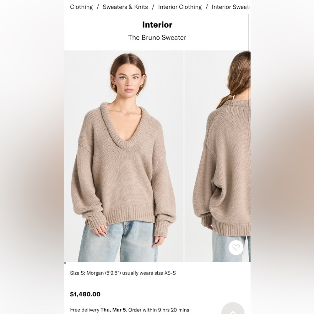 Interior NYC Bruno U Round Neck Sweater Jumper - Picture 3 of 13
